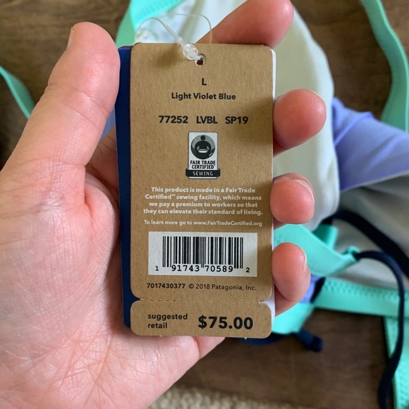 NWT Patagonia Nanogrip Top Light Violet Blue - Picture 5 of 6